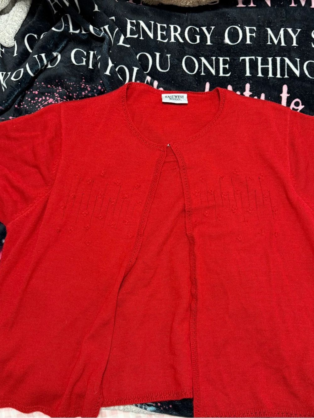 Kids Red Button-Front Cardigan Top